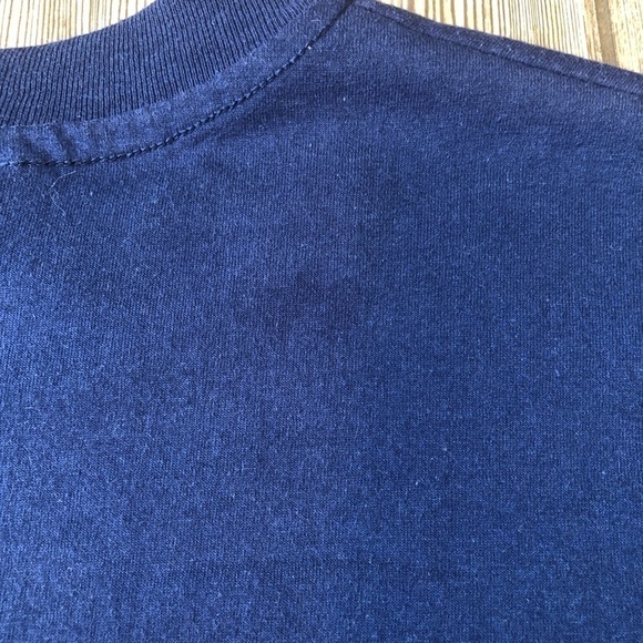 NAVY Blue Gold Glitter Sailboat Short Sleeve Tee Large Shirt Vintage - Picture 9 of 10